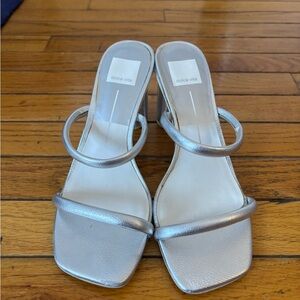 Dolce Vita Metallic Silver Heeled Sandals